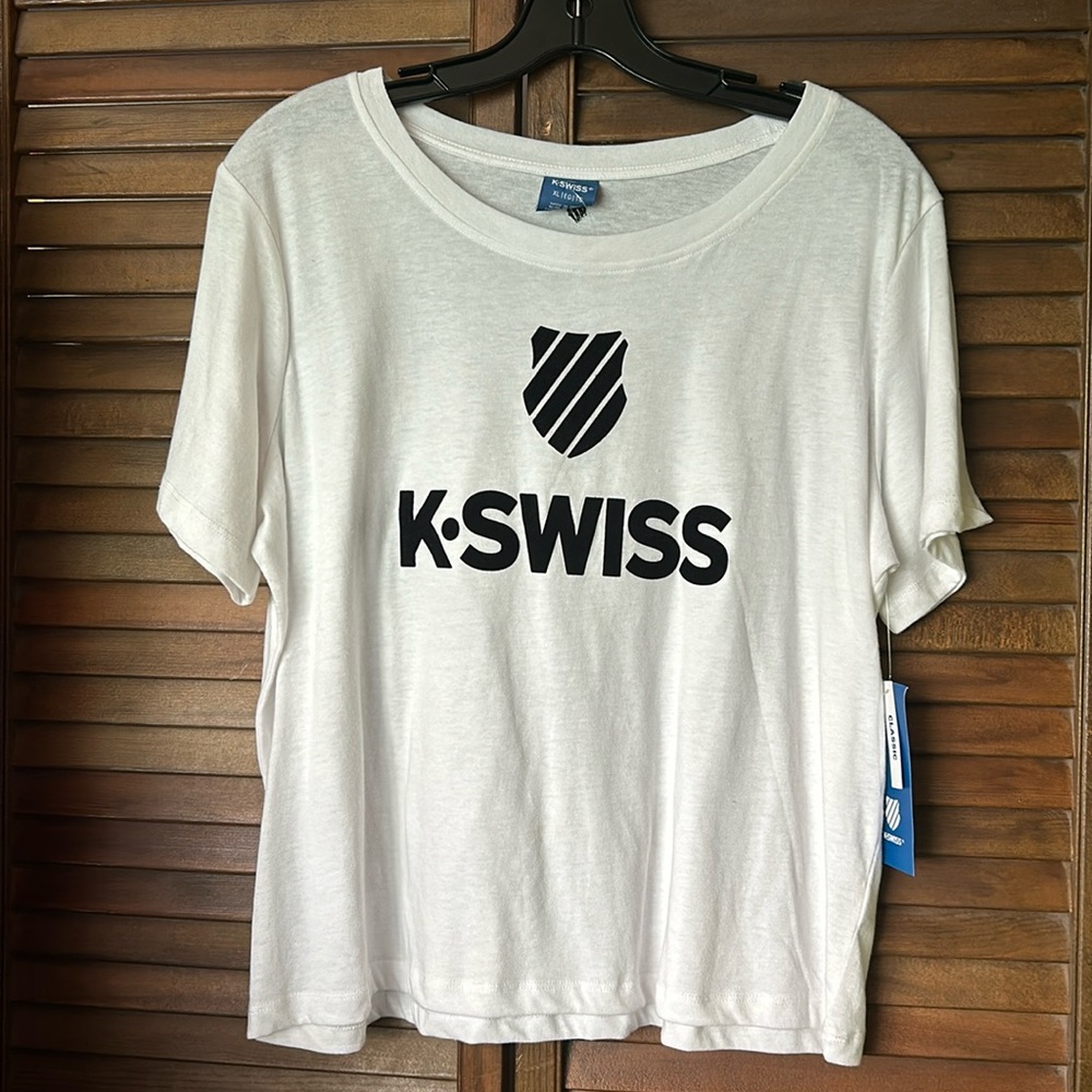 K-Swiss nwt  xl White classic tee